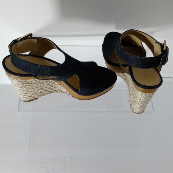 Michael Kors Josephine Wedge Denim 40s9jphs1d - Picture 6 of 7
